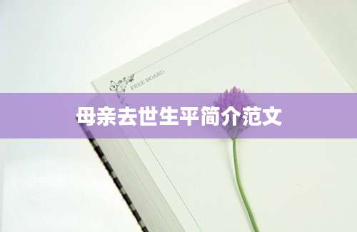 母亲去世生平简介范文