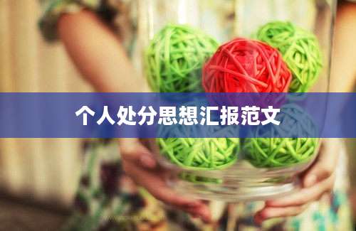 个人处分思想汇报范文