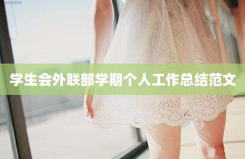 学生会外联部学期个人工作总结范文