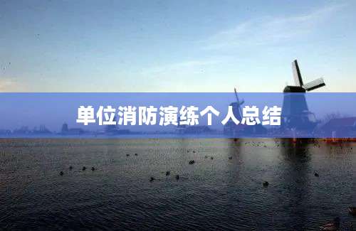单位消防演练个人总结