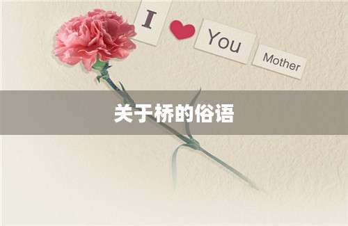 关于桥的俗语