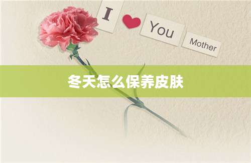 冬天怎么保养皮肤