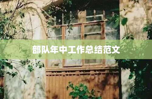 部队年中工作总结范文