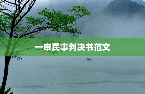 一审民事判决书范文