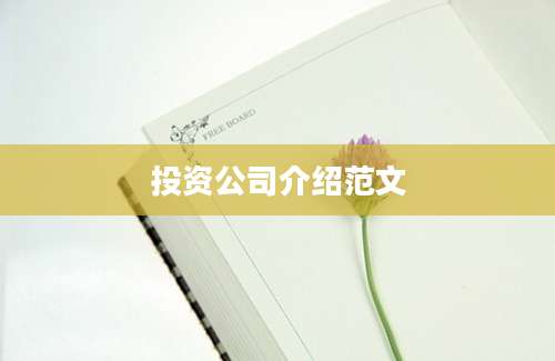 投资公司介绍范文
