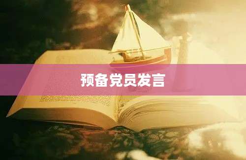 预备党员发言