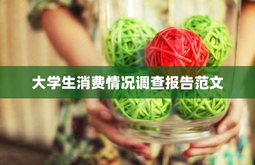 大学生消费情况调查报告范文