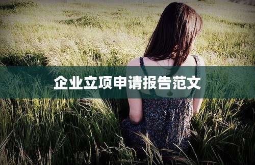 企业立项申请报告范文