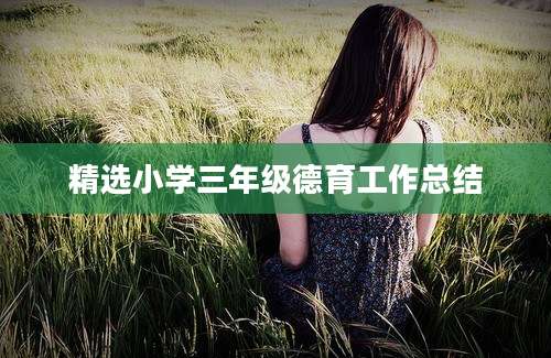 精选小学三年级德育工作总结