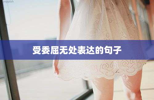 受委屈无处表达的句子