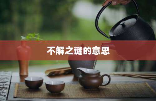不解之谜的意思