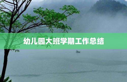 幼儿园大班学期工作总结