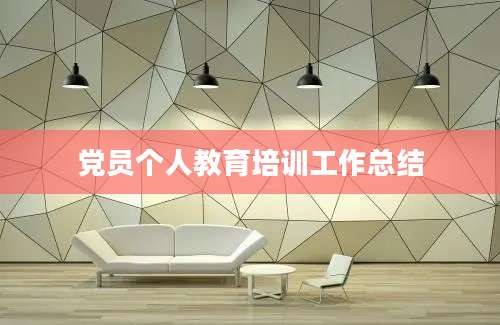 党员个人教育培训工作总结