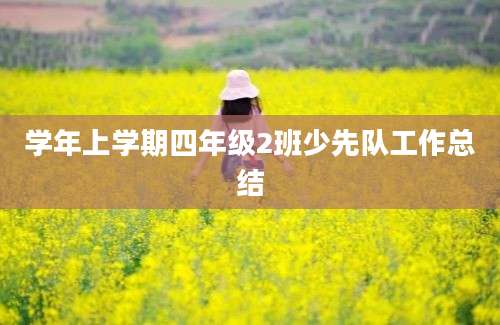 学年上学期四年级2班少先队工作总结