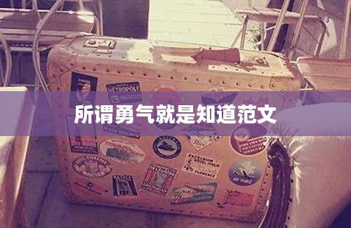 所谓勇气就是知道范文