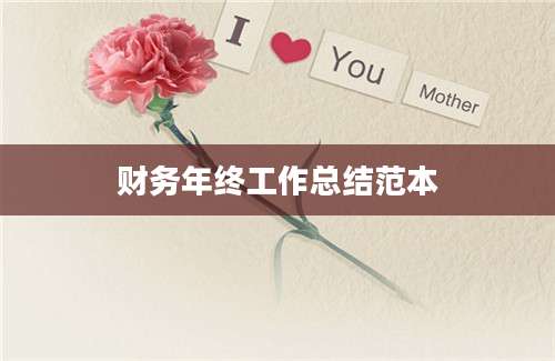 财务年终工作总结范本
