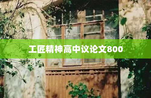 工匠精神高中议论文800