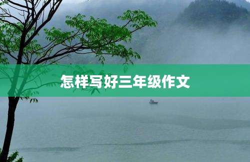 怎样写好三年级作文