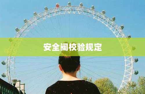 安全阀校验规定
