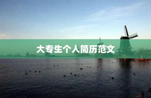 大专生个人简历范文