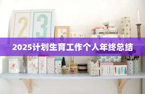 2025计划生育工作个人年终总结