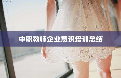 中职教师企业意识培训总结