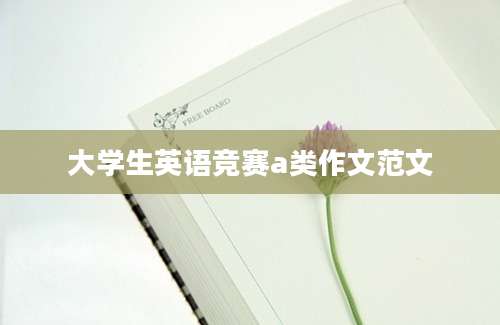 大学生英语竞赛a类作文范文