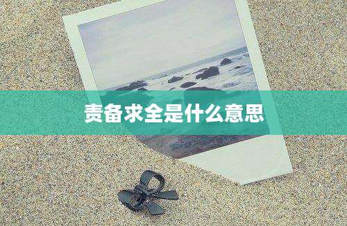 责备求全是什么意思