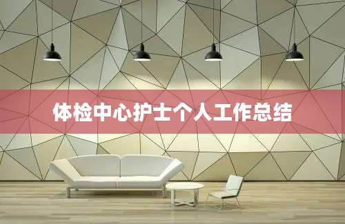 体检中心护士个人工作总结