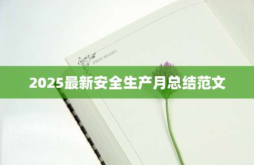 2025最新安全生产月总结范文
