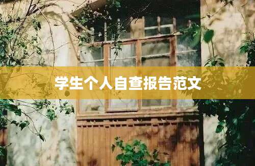 学生个人自查报告范文