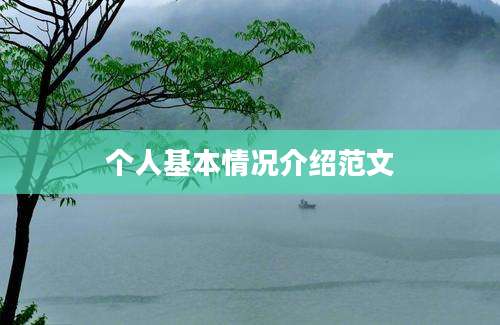 个人基本情况介绍范文