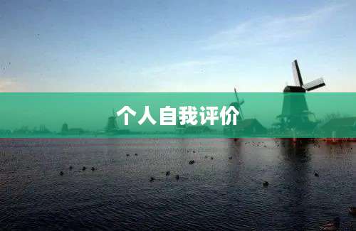 个人自我评价