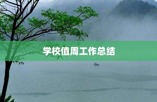 学校值周工作总结