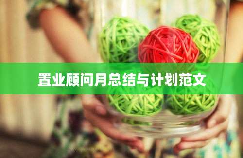 置业顾问月总结与计划范文