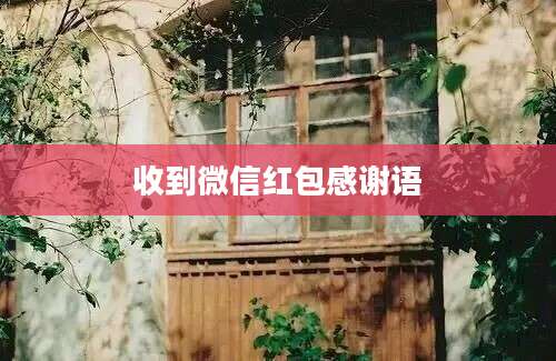 收到微信红包感谢语