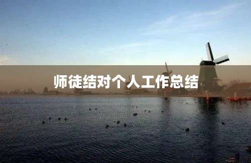 师徒结对个人工作总结