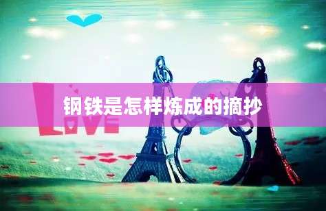 钢铁是怎样炼成的摘抄