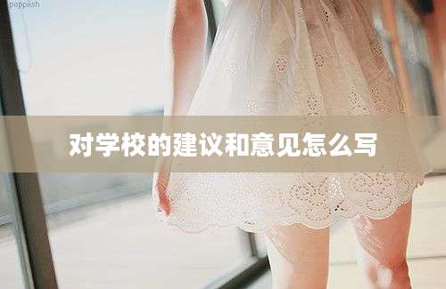 对学校的建议和意见怎么写