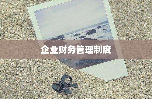 企业财务管理制度