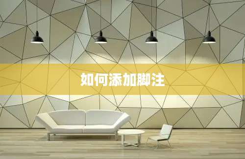 如何添加脚注