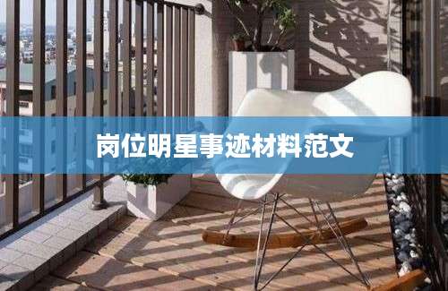 岗位明星事迹材料范文
