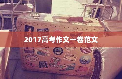 2017高考作文一卷范文