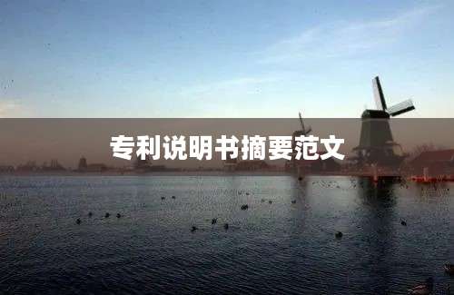 专利说明书摘要范文