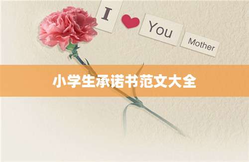 小学生承诺书范文大全