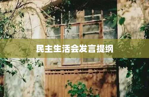民主生活会发言提纲
