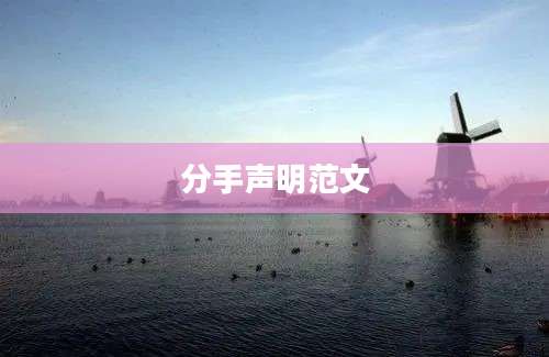 分手声明范文