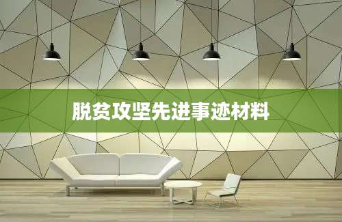 脱贫攻坚先进事迹材料