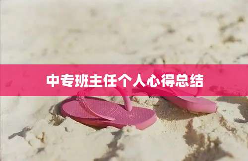 中专班主任个人心得总结