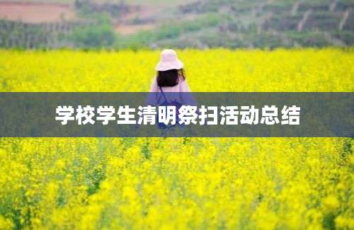 学校学生清明祭扫活动总结